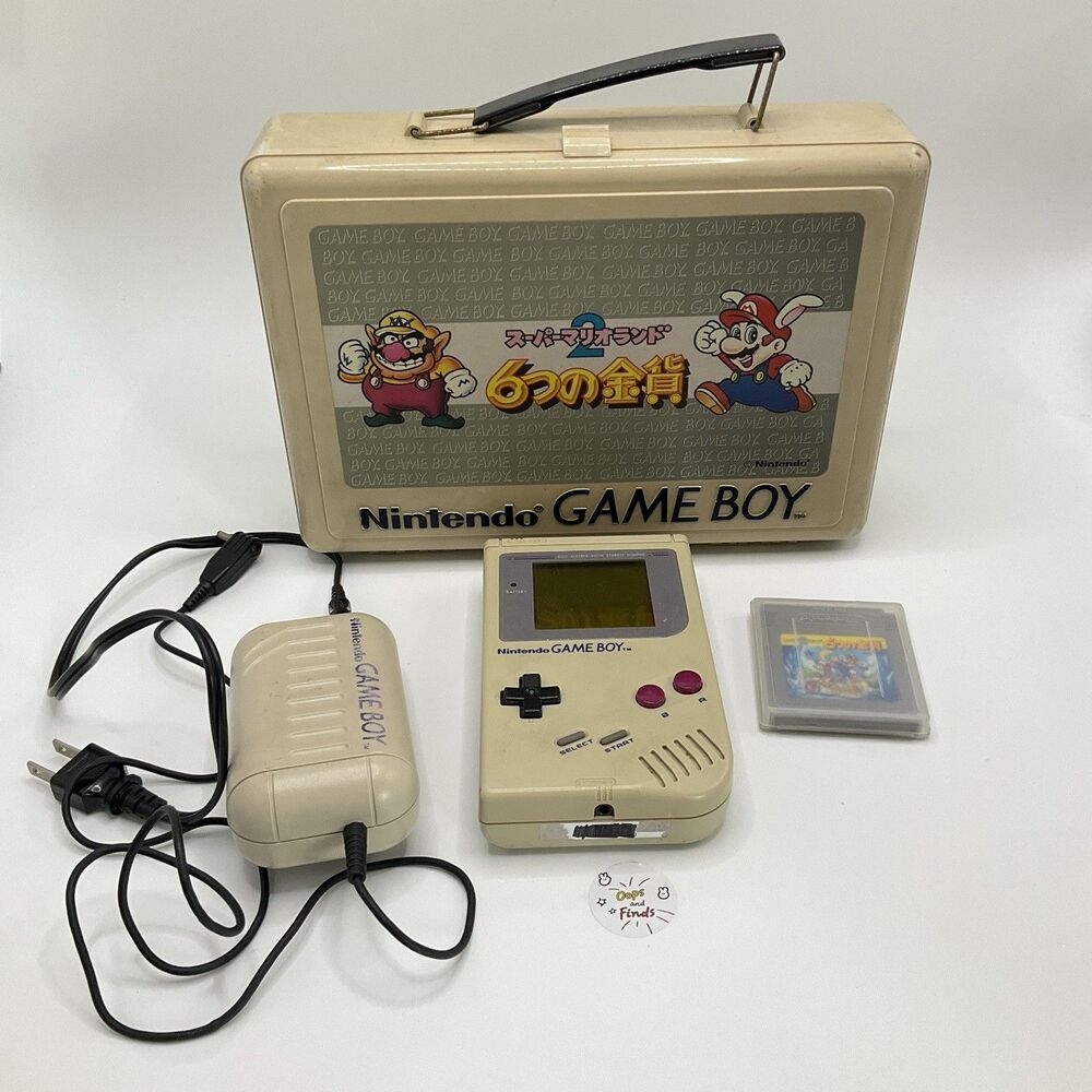 RARE Nintendo Game Boy DMG-01 Mario Land 2 Carrying Case Japanese Bundle Parts